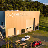 Hallenkonstruktion für TFC in Essen erstellt von Schreiber Stahlbau, Ansicht der Treppenanlage